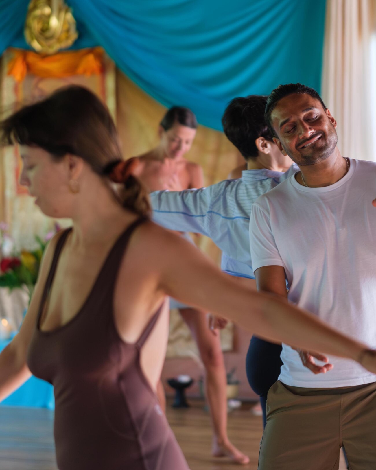 Active meditation and movement during the retreat