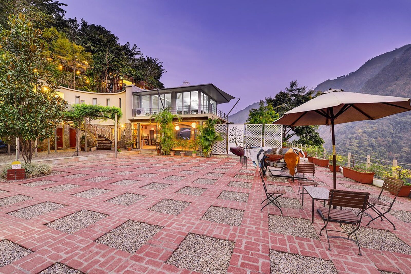 Terrace at dusk